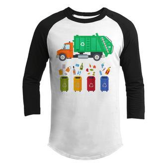 Kids Recycling Trash Garbage Day Toddler Garbage Truck Youth Raglan Shirt - Thegiftio UK