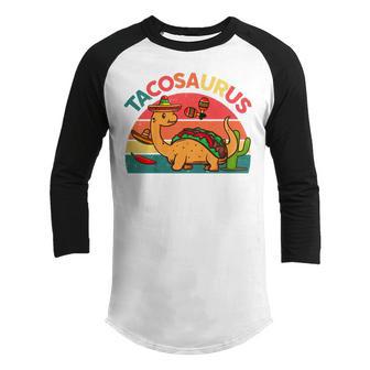 Kids Tacosaurus Tacos Mexican- Toddler Boys Funny Dinosaur Youth Raglan Shirt - Thegiftio UK