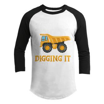 Kids Three 3Yr 3Th Birthday Construction Boy 3 Years Old Youth Raglan Shirt - Thegiftio UK