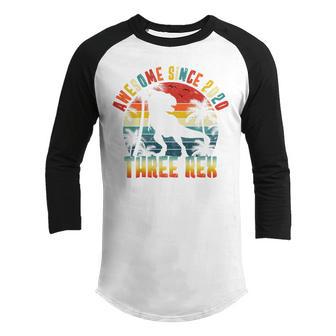Kids Three Rex 3Rd Birthday Gifts Third Dinosaur 3 Year Old Boy V2 Youth Raglan Shirt - Thegiftio UK
