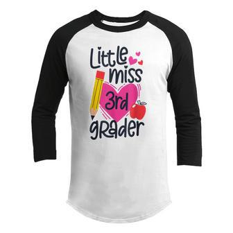 Little Miss 3Rd Grader First Day Of Third Grade Girls Youth Raglan Shirt - Thegiftio UK