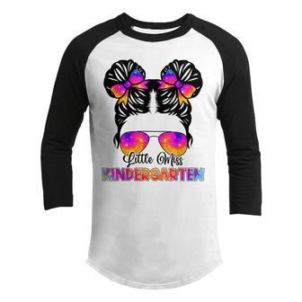 Little Miss Kindergarten Girls Back To School Daughter V2 Youth Raglan Shirt - Thegiftio UK