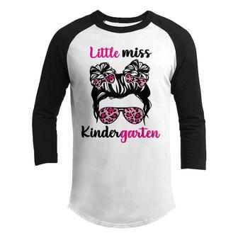 Little Miss Kindergarten Kid Life Leopard Back To School Youth Raglan Shirt - Thegiftio UK