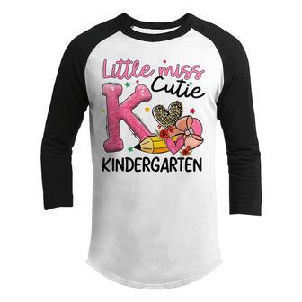 Little Miss Kindergarten Pencil Heart Back To School Youth Raglan Shirt - Thegiftio UK