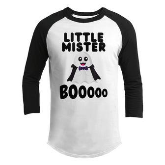 Little Mister Boo Funny Halloween Son Ghost Toddler Kid Boys V2 Youth Raglan Shirt - Thegiftio UK