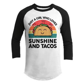 Mexican- Just A Girl Who Love Sunshine Taco- Funny Youth Raglan Shirt - Thegiftio UK