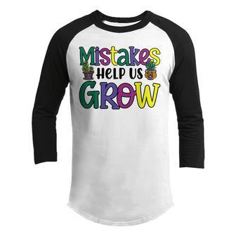 Mistakes Help Us Grow Cute Back To School Youth Raglan Shirt - Thegiftio UK