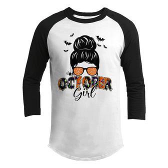 October Girl Halloween Thanksgiving Fall Birthday October V2 Youth Raglan Shirt - Thegiftio UK