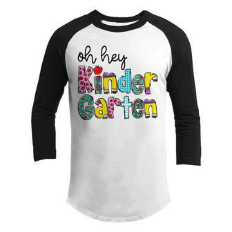 Oh Hey Kindergarten Dream Team Alphabet Back To School Youth Raglan Shirt - Thegiftio UK