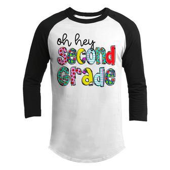 Oh Hey Second Grade Teacher Alphabet Back To School Youth Raglan Shirt - Thegiftio UK