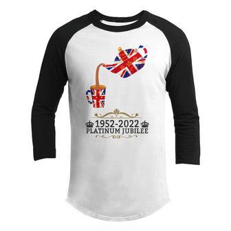 Platinum Jubilee 2022 Union Jack For Kids & Jubilee Teapot V2 Youth Raglan Shirt - Thegiftio UK