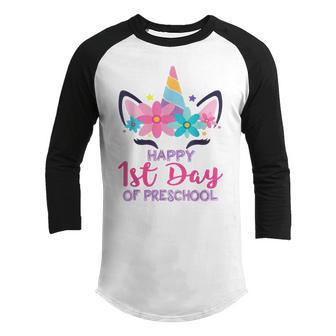 Preschool Unicorn First Day Of School Back To Outfit Youth Raglan Shirt - Thegiftio UK