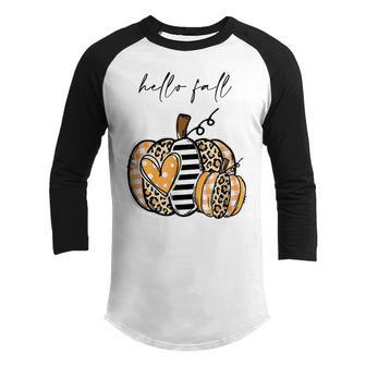 Pumpkin Leopard Print For Women N Girls V2 Youth Raglan Shirt - Thegiftio UK