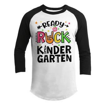 Ready To Rock Kindergarten Funny Back To School Teacher Kids Youth Raglan Shirt - Thegiftio UK
