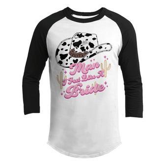 Retro Cowboy Hat Man I Feel Like A Bride Western Cowgirl Youth Raglan Shirt - Thegiftio UK