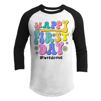 Retro Groovy Happy First Day Let Do This Back To School Youth Raglan Shirt - Thegiftio UK