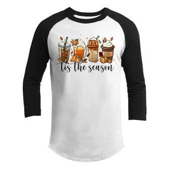 Retro Tis The Season Pumpkin Spice Halloween For Men Women Youth Raglan Shirt - Thegiftio UK