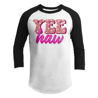 Retro Yee Haw Howdy Rodeo Western Country Southern Cowgirl Youth Raglan Shirt - Thegiftio UK