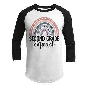 Second Grade Squad Back To School 2Nd Grade Rainbow Teacher Youth Raglan Shirt - Thegiftio UK