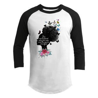 She Remembered Who She Was And The Game Changed Youth Raglan Shirt - Thegiftio UK