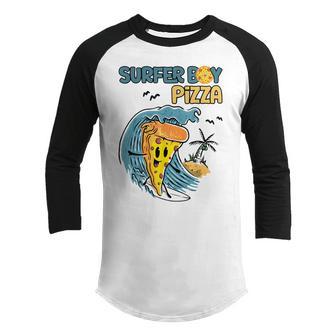 Surfer Retro Pizza Boy Youth Raglan Shirt - Thegiftio UK