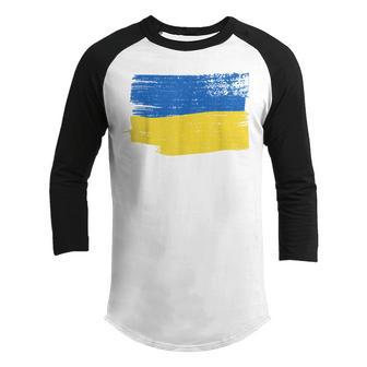 Ukraine Flag For Men Women Kids Support Ukrainian Pride V2 Youth Raglan Shirt - Thegiftio UK