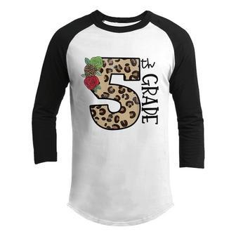 5Th Grade Leopard Floral Back To School Teacher Student Graphic Design Printed Casual Daily Basic Youth Raglan Shirt - Thegiftio UK