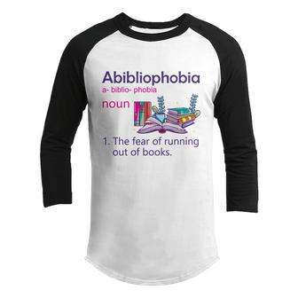 Abibliophobia Definition Reading Nerd Book Lovers Geek Girls Cute Gift Youth Raglan Shirt - Thegiftio UK