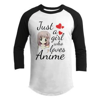 Anime Gifts For Teen Girls Just A Girl Who Loves Anime Graphic Design Printed Casual Daily Basic Youth Raglan Shirt - Thegiftio UK