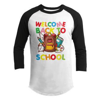 Back To School Tshirtfirst Day Of School Teacher Welcome Back To School Youth Raglan Shirt - Thegiftio UK