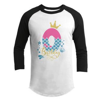 Birthday Mermaid Gift For Birthday Birthday Girl Graphic Design Printed Casual Daily Basic V2 Youth Raglan Shirt - Thegiftio UK