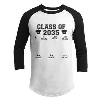 Class Of 2035 School Year Grow With Me K 12 Handprint Graphic Design Printed Casual Daily Basic Youth Raglan Shirt - Thegiftio UK