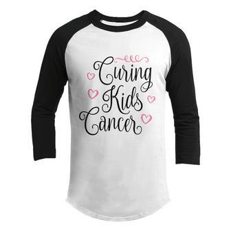 Curing Kids Cancer Heart Breast Cancer Graphic Design Printed Casual Daily Basic Youth Raglan Shirt - Thegiftio UK