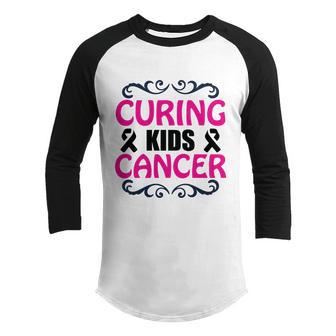 Curing Kids Cancer Ribbon Breast Cancer Graphic Design Printed Casual Daily Basic V2 Youth Raglan Shirt - Thegiftio UK
