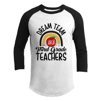 Dream Team Third Grade Funny Teachers Back To School Gift Graphic Design Printed Casual Daily Basic Youth Raglan Shirt - Thegiftio UK