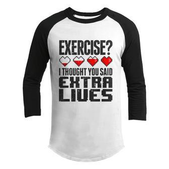 Extra Lives Funny Video Game Controller Retro Gamer Boys Graphic Design Printed Casual Daily Basic V2 Youth Raglan Shirt - Thegiftio UK