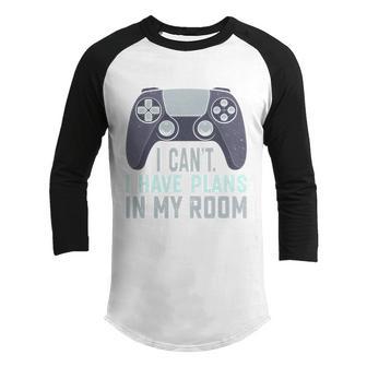 Gamer Funny Sayings Plans In My Room Video Games Boys Teens Graphic Design Printed Casual Daily Basic Youth Raglan Shirt - Thegiftio UK