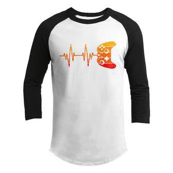 Gamer Heartbeat Funny Game Controller Graphic Design Printed Casual Daily Basic Youth Raglan Shirt - Thegiftio UK