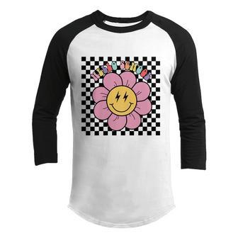 Groovy Flower Teacher Hello School Back To School Youth Raglan Shirt - Thegiftio UK