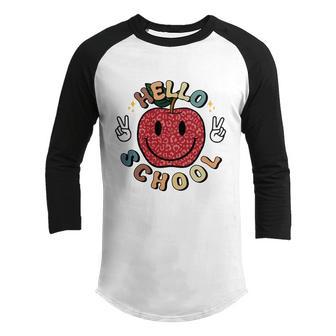 Hello School Back To School Funny 2St Grade Apple Youth Raglan Shirt - Thegiftio UK