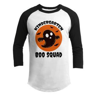 Kindergarten Boo Squad Halloween Teacher Student Gift Ideas Cute Gift Youth Raglan Shirt - Monsterry