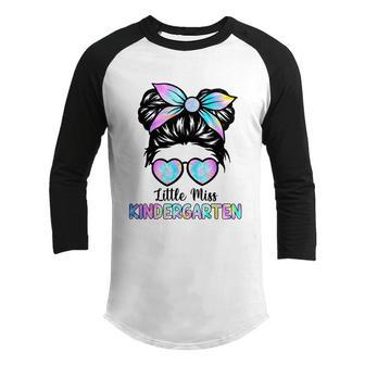 Little Miss Kindergarten Girls Back To School Shirt Daughter Youth Raglan Shirt - Thegiftio UK