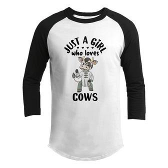 Martial Arts Cow Karate Master Just A Girl Who Loves Cows Gift Graphic Design Printed Casual Daily Basic Youth Raglan Shirt - Thegiftio UK