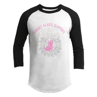 Princess Wears Cowboy Boots Cowgirl Forget Glass Slippers Cool Gift Graphic Design Printed Casual Daily Basic Youth Raglan Shirt - Thegiftio UK