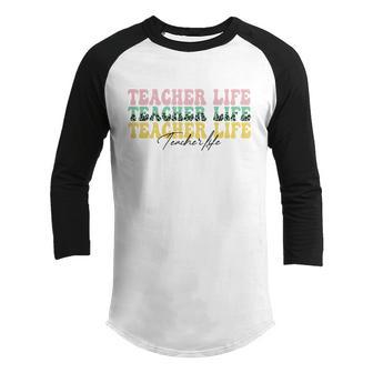 Teacher Life Funny Teacher Vibes Back To School Youth Raglan Shirt - Thegiftio UK