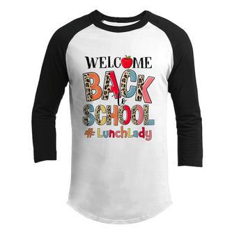 Welcome Back To School Lunchlady Lunch Lady Leopard Apple Graphic Design Printed Casual Daily Basic Youth Raglan Shirt - Thegiftio UK