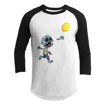 Zombie Birthday Balloon Funny Cute Zombie Kids & Boys Youth Raglan Shirt - Thegiftio UK