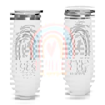 11 Years Of Awesome Girls 11Th Birthday Pink Boho Rainbow Wine Tumbler - Thegiftio
