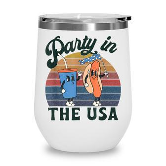 4Th Of July For Hot Dog Lover Party In The Usa Vintage Wine Tumbler - Seseable
