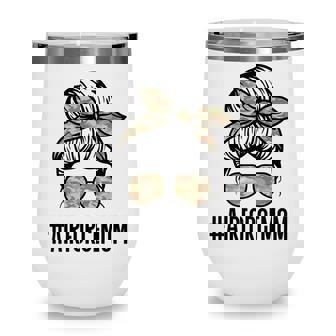 Air Force Mom Messy Bun Sunglasses Military Mom Mothers Day Wine Tumbler - Thegiftio